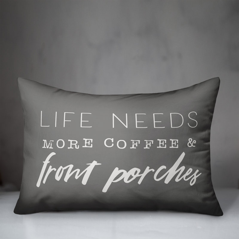 Coussin décoratif intérieur / extérieur en polyester , Gris, H 18 po x l 25 po