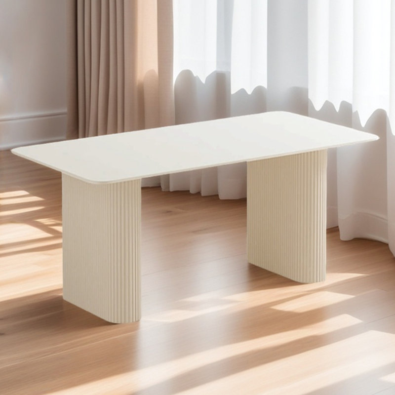 Cream style rectangle rock plate dining table