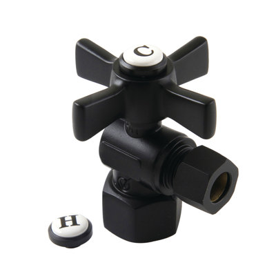 Kingston Brass Millennium 1/2-Inch FIP x 3/8-Inch OD Comp Quarter-Turn Angle Stop Valve