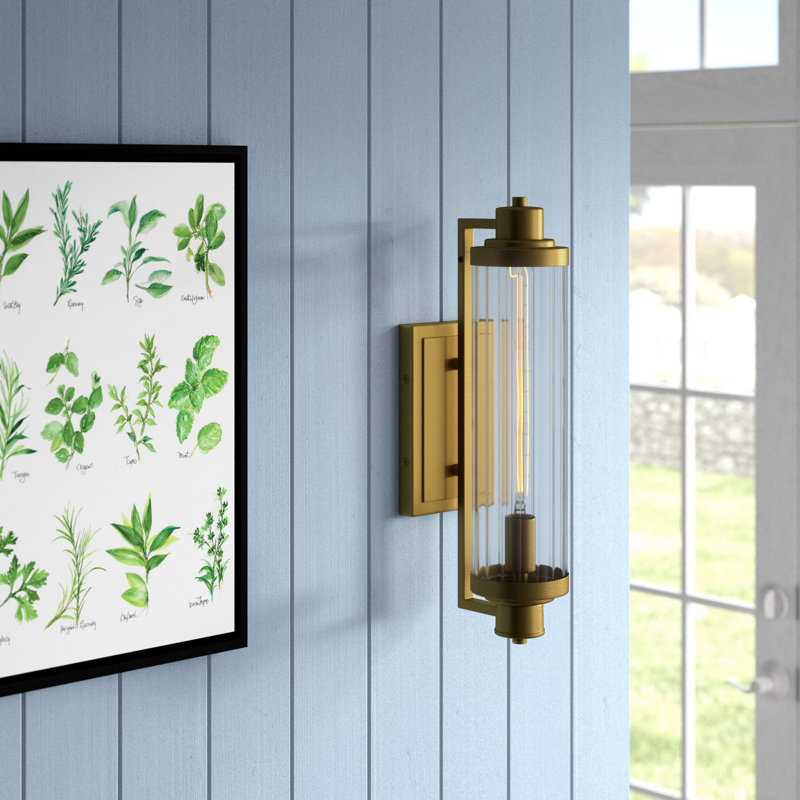  Applique murale 1 lumière Pike en laiton chaud, Laiton chaleureux