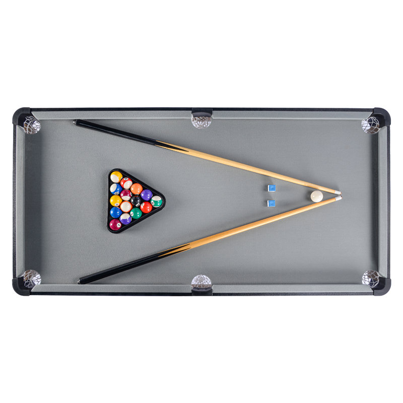 ROSEED 48" Complete Set Pool Table, Compact Size with Premium Velvet Tabletop and Solid Cue Sticks