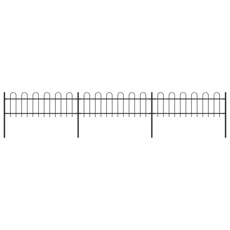 Celinda Black Metal Fence Panels Included, 60cm H x 510cm W x 0.5cm D