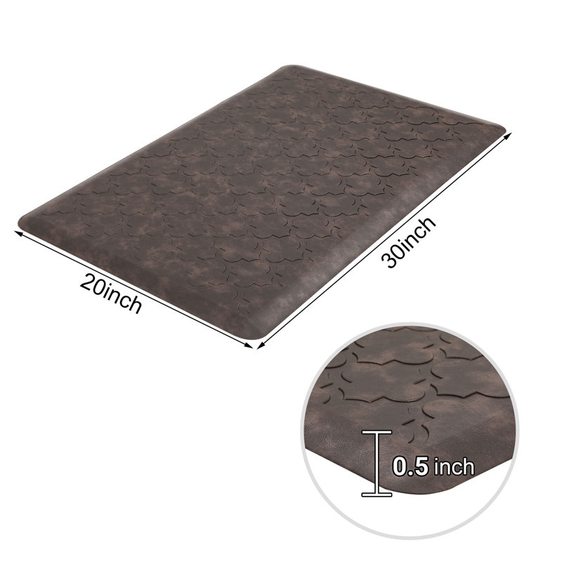 Tapis de cuisine Makasha, Rectangle 1 pi 8 po x 2 pi 6 po, Marron