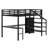 Metal Loft Bed With L-Shaped Desk And USB, Wardrobe And  Shelf, High Loft Bed With LED For Kids Teens Adults-268928733-268928735