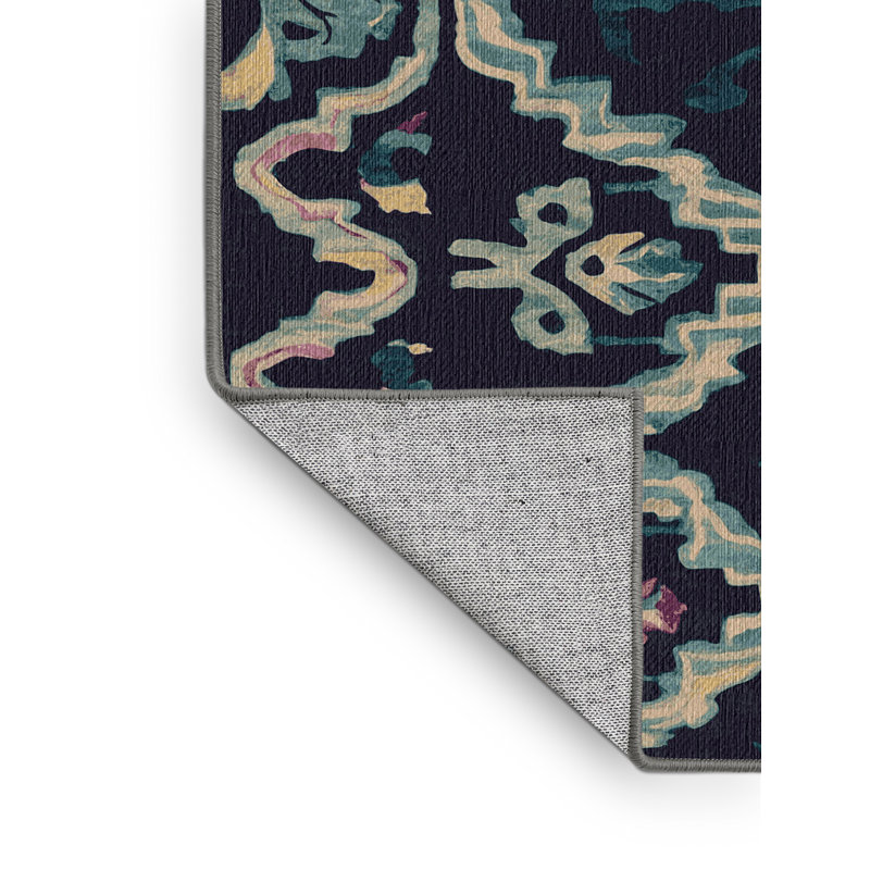 Machine Washable Purple Area Rug, Square 4'