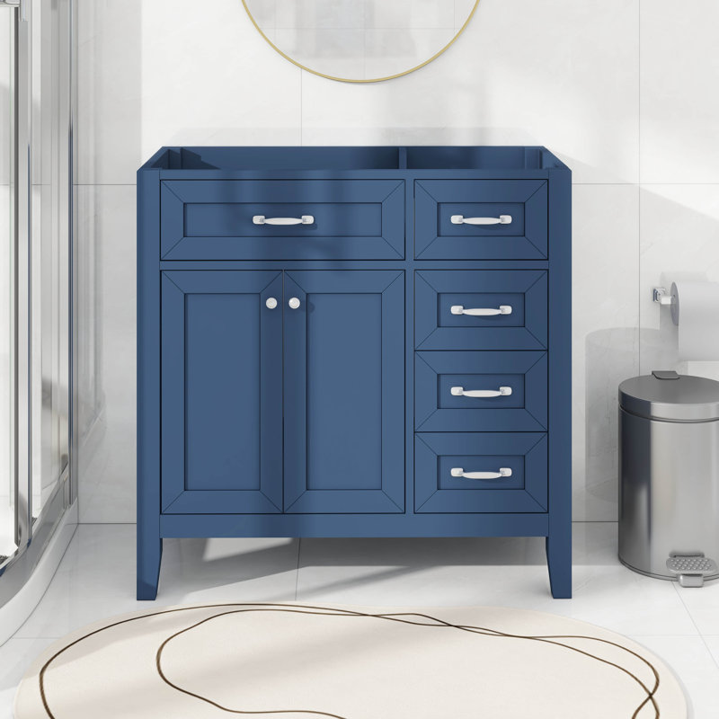 Meuble-lavabo 36 po avec tiroirs 36 po, Bleu