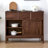 Nordic Simple Solid Black Walnut Entryway Cabinet-594186288