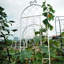 Ensemble de 2 treillis de jardin en métal 86,7 po x 19,7 po, antirouille blanc crème, supporte les plantes grimpantes comme les vignes, les raisins, les pois, la rouille à installation rapide, les haricots, l'installation facile