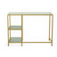 Modern Gold Compact Desk with Space-Saving Shelves-31773248