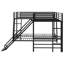 Lit superposé en L avec lit mezzanine, bureau intégré et glissade
