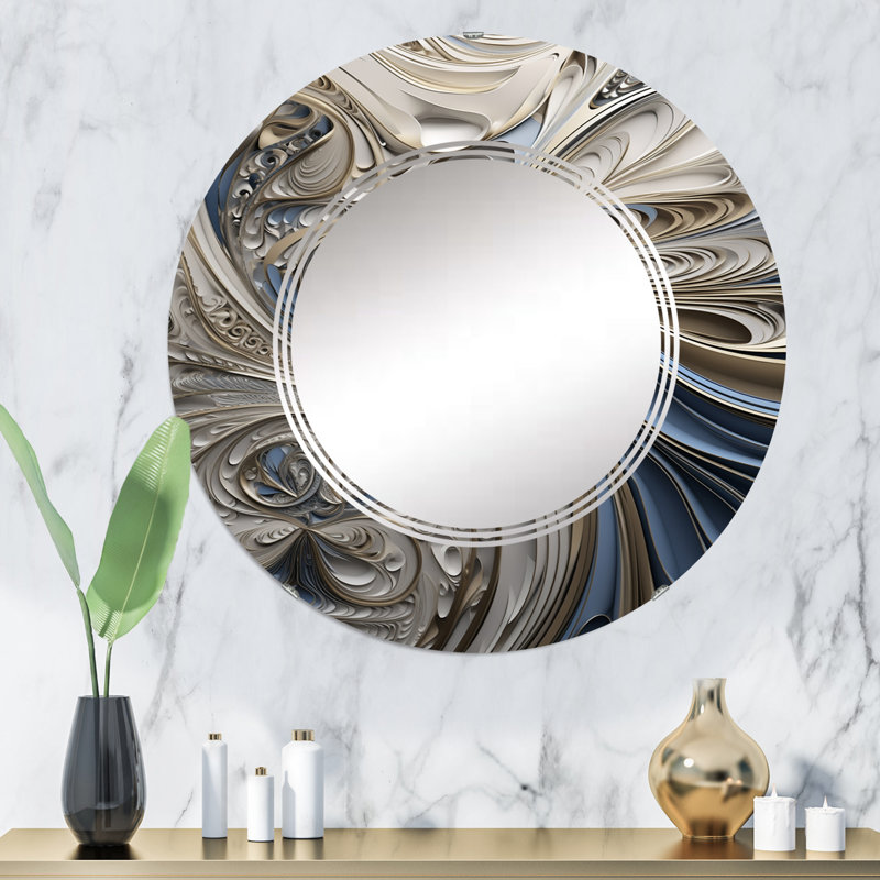 Elberson - Miroir mural moderne rond, 32 po x 32 po