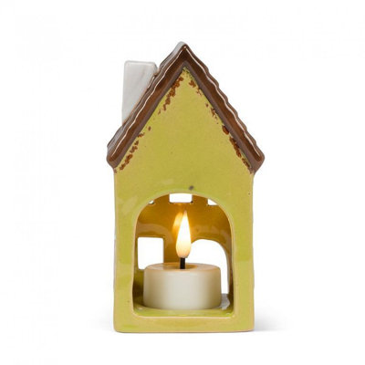 Tall House With Windows Tealight Candle Holder