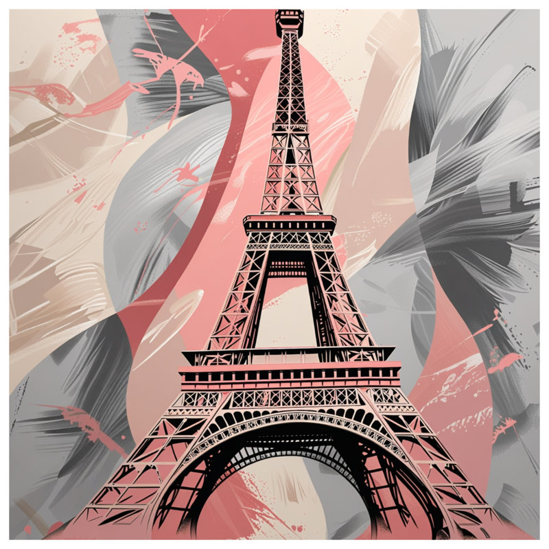 Eiffel Tower Wall Tapestry - Architecture Wall Decor, 50in H x60in W with 4 Grommets
