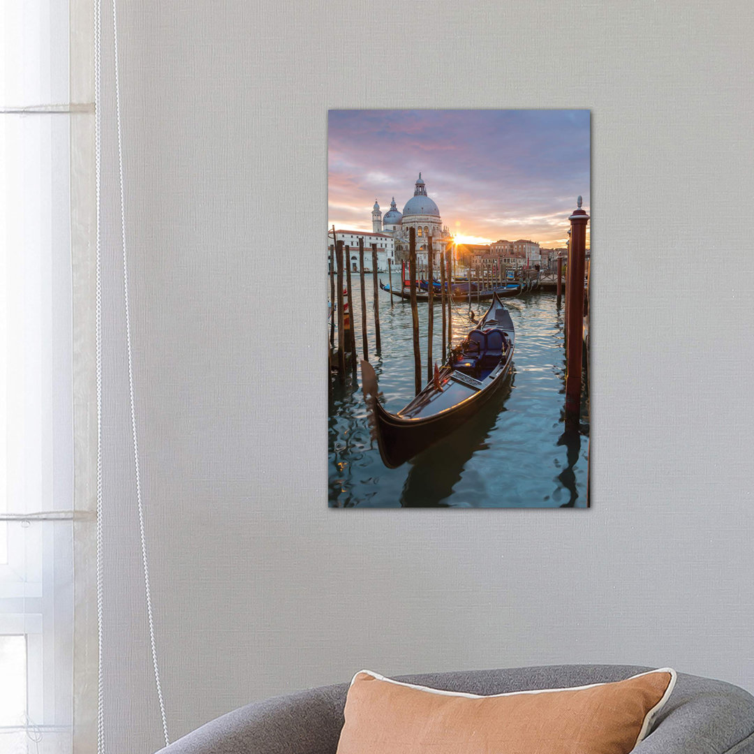 Gondola At Sunset, Venice by Matteo Colombo - Wrapped Canvas Print