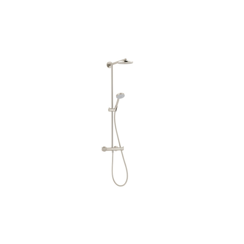 Pomme de douche double Raindance Rain, Nickel brossé