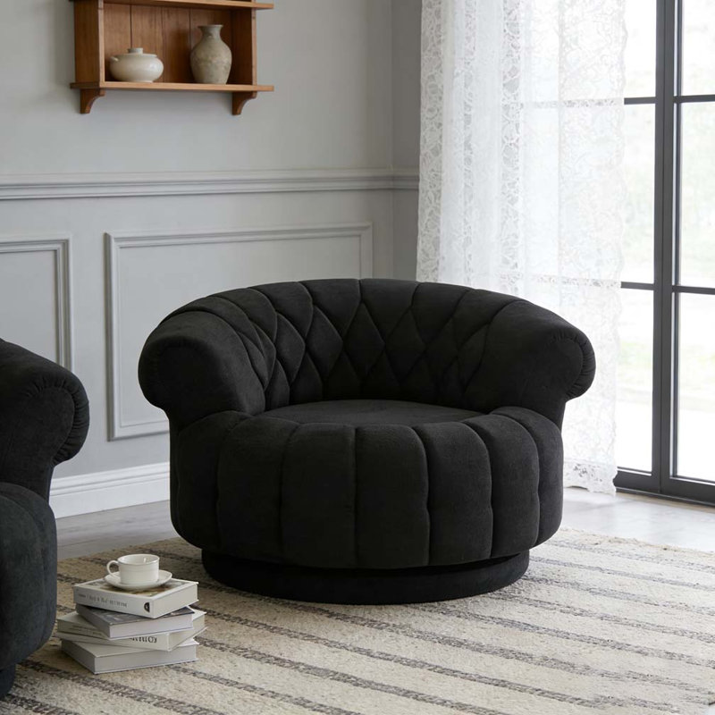 Fauteuil d'appoint pivotant, Noir