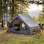 Tente de glamping gonflable avec structure à poutres d'air, abri de camping spacieux en tissu Oxford imperméable, fenêtres en filet et accessoires complets-132142318