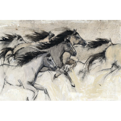 «Horses in Motion I» par Timothy O 'Toole - peinture sur toile tendue