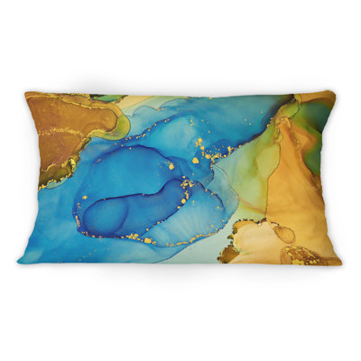 Coussin 12 "x 20" Blue and Gold