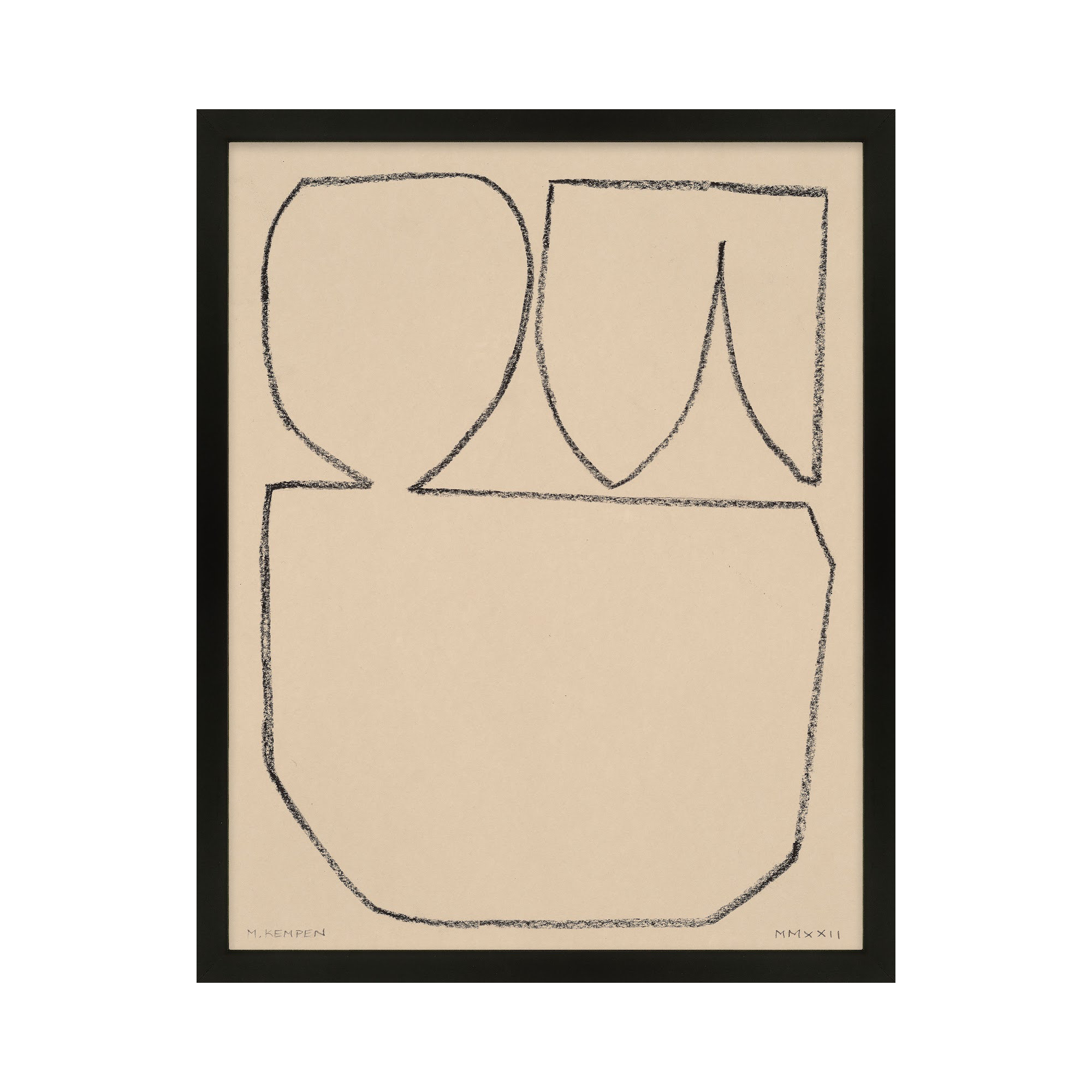 Outlines 7 by Michael Kempen, 20" W x 25" H, Black Framed