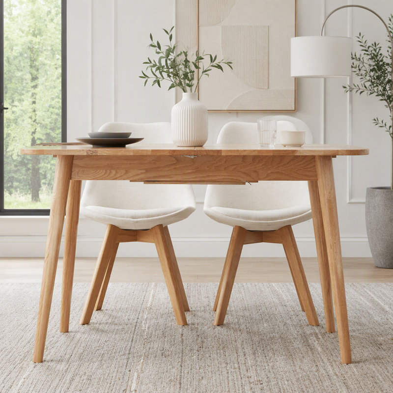Table de salle à manger extensible et ardoise, Light Oak