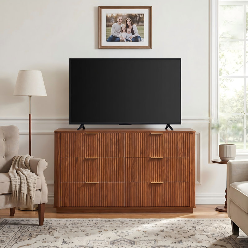 Commode 6 tiroirs Alouette, Noyer