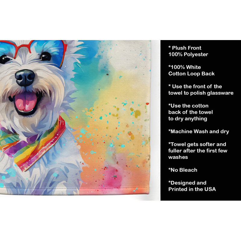 Westie Hippie Dawg Kitchen Towel