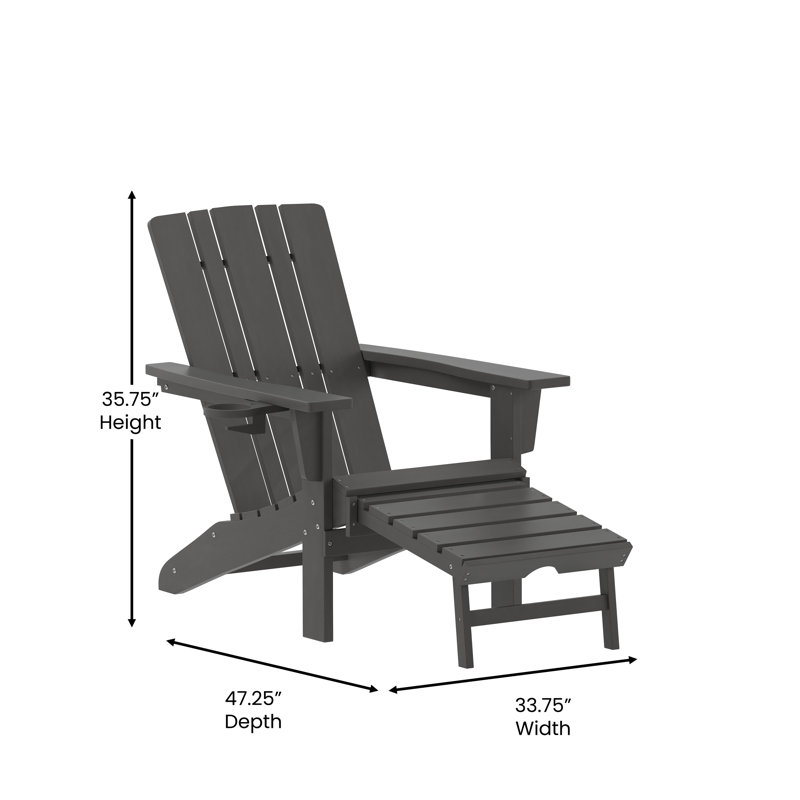 Chaise Adirondack en plastique, gris