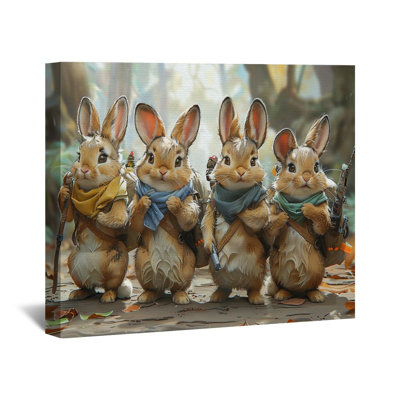 Rabbits with gear Canvas Wrap - Animals Wall Decor
