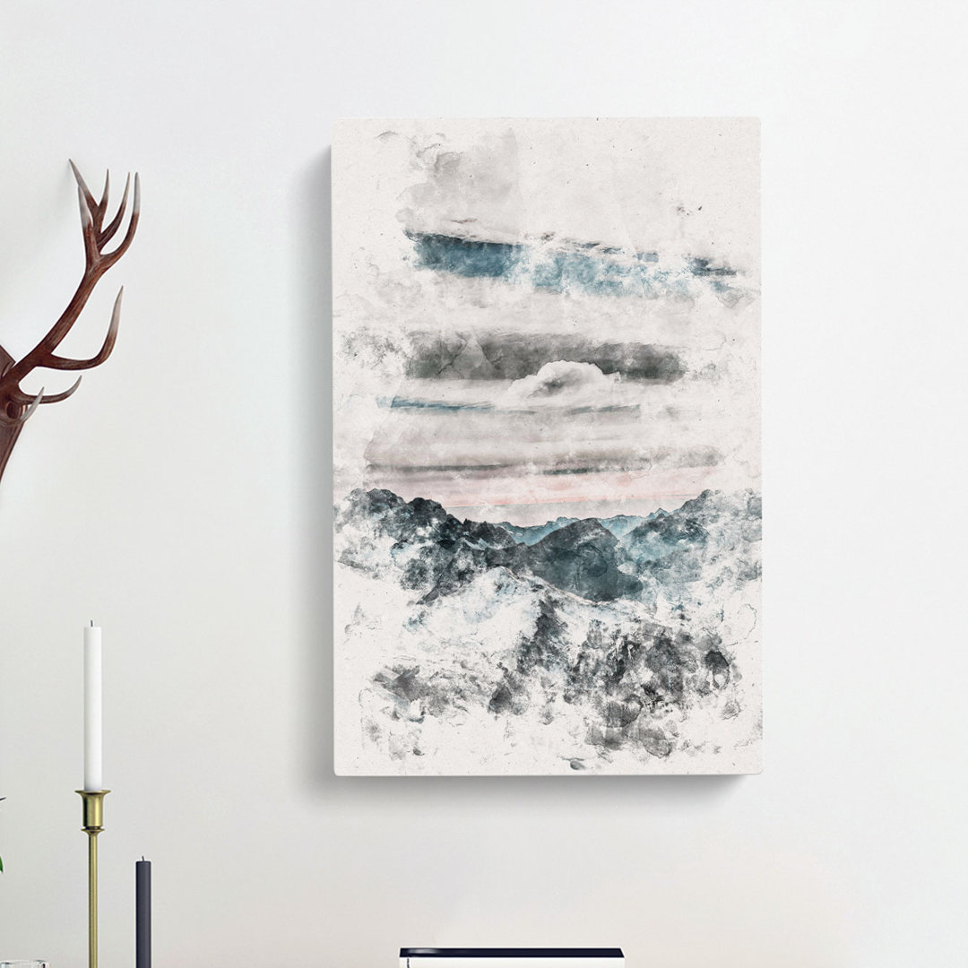 Mountain Clouds Abstract - Wrapped Canvas