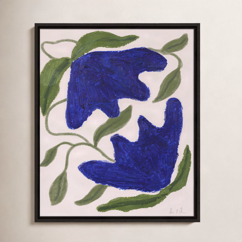 «Colette Blue Anemones» par Camilla Bergqvist, H 21,5 po x l 17,5 po, Espresso