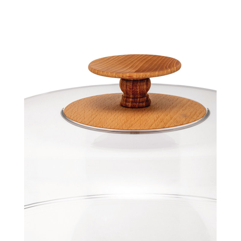 Clear Acrylic Dome Lid with Beech Wood Knob
