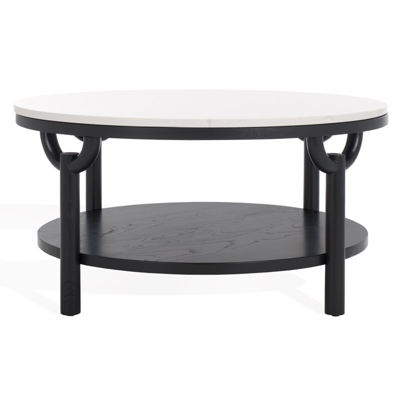 Puck Marble Coffee Table, Black