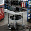Table de travail en acier inoxydable avec roulettes, table de préparation commerciale 24 po x 36 po x 26 po avec dosseret détachable à 3 côtés et tablette réglable-123033501