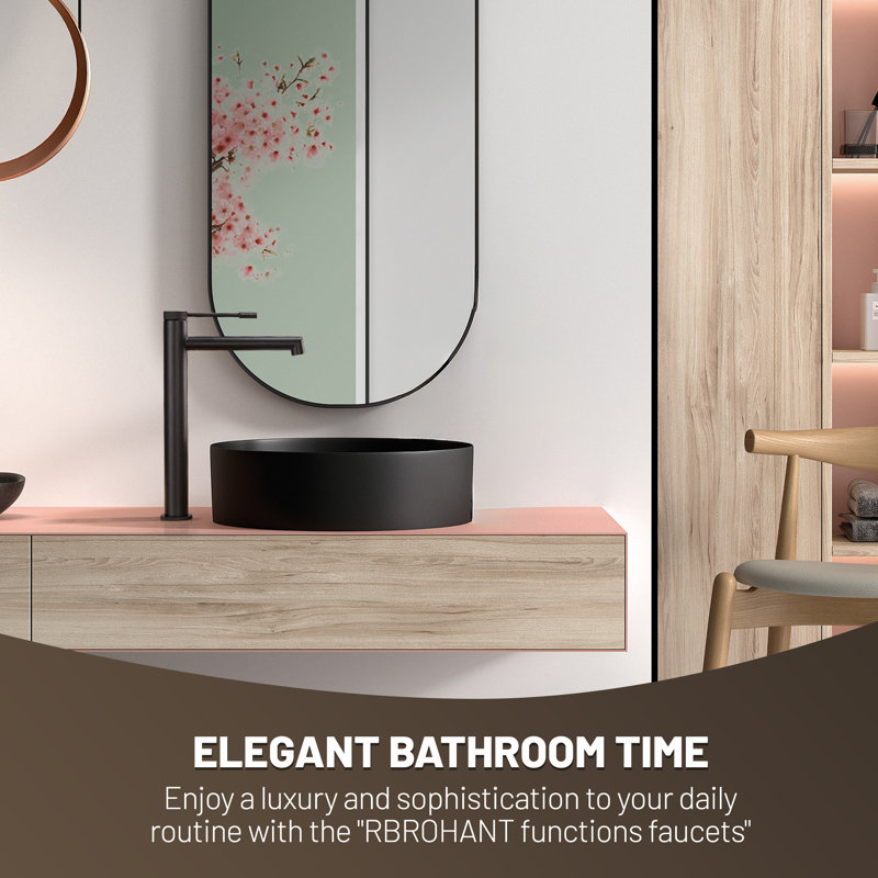 Matte Black Brass Single Handle Bathroom Faucet