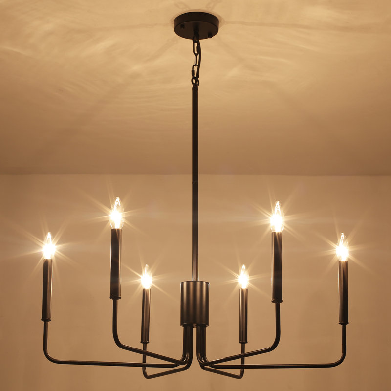 Luminaire pour îlot de cuisine de style lustre rustique classique / traditionnel à 6 lumières à intensité variable Roxsanne