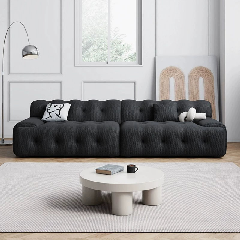 Italian Simple Design Black Sofa