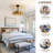 19" Hemp Rope Woven Ceiling Fan With 4 Bulbs, Dimmable, 7 Blades, Reversible DC Motor.