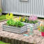 Ensemble de 2 lits de jardin surélevés, boîte à fleurs galvanisée, argent-197652058-197652049-197652059