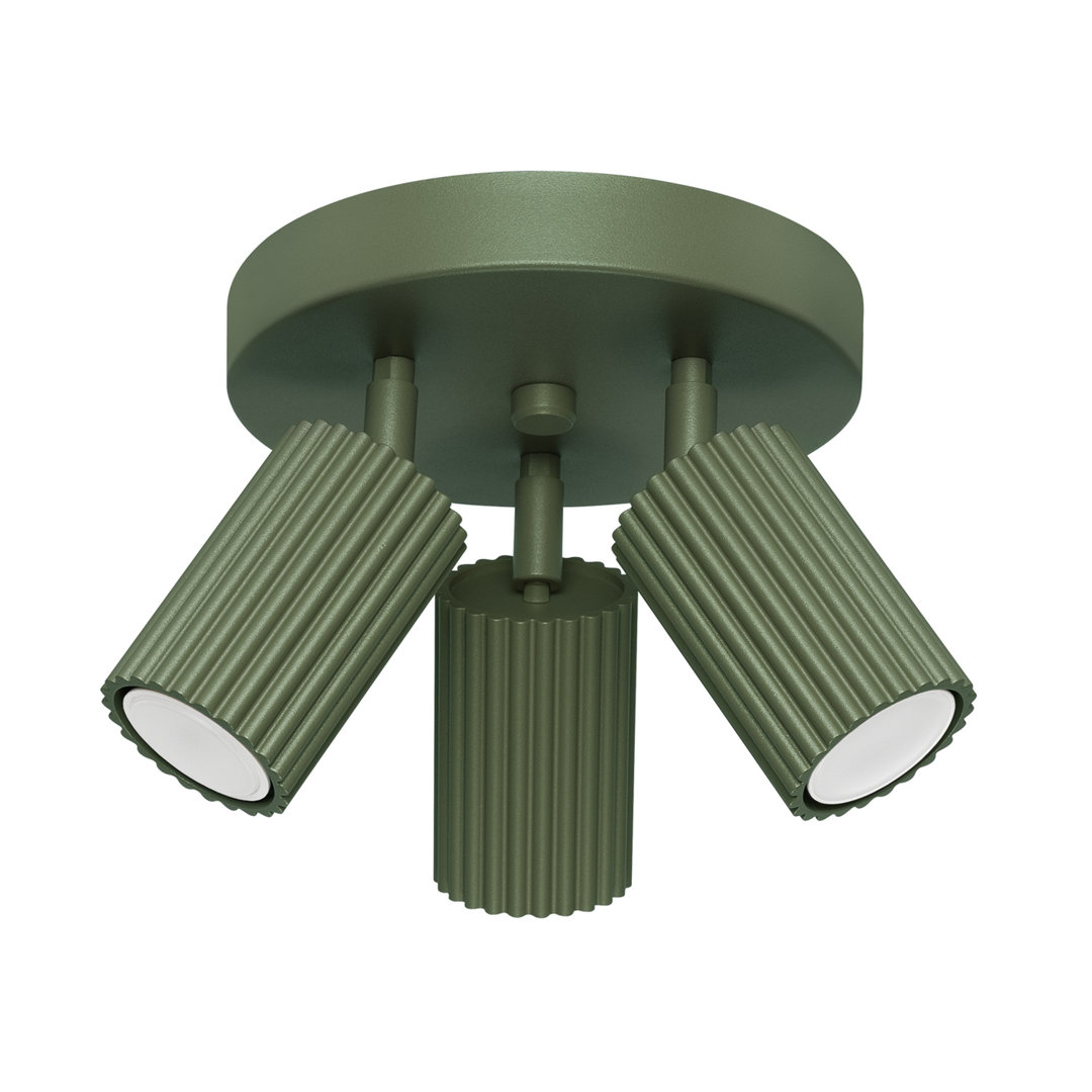 B&Q -  Luminosa Karbon Minimalist Ceiling Spotlight Cluster 3 Light Olive Green - Image 3