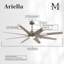 Ariella - Eight Blade Ceiling Fan - Integrated LED - Matte Black Finish - Matte White Blades-238019797-238019792