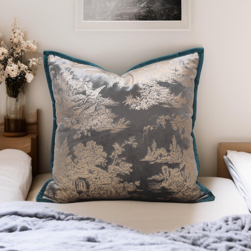 Housse de coussin en velours, Argent argent