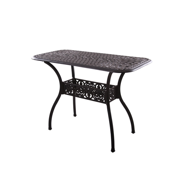 Parke 5-Piece Patio Counter Height Bar Set with Cushions and 26 x 52'' Rectangular Bar Table