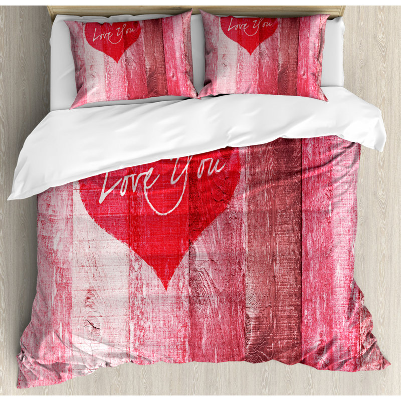 Rustic Polyester Duvet Cover, King Duvet Cover + 2 Pillow Shams