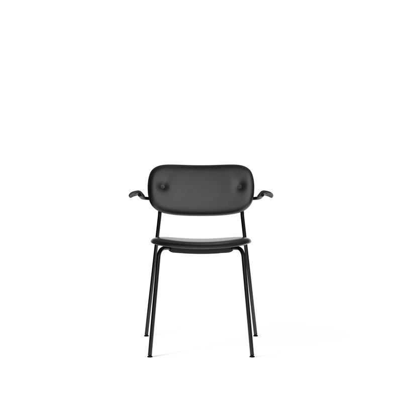 Co Upholstered Arm Chair, Dark Stained Oak, Bouclé 02 Acrylic, Chrome