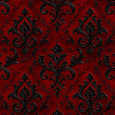 Peel and Stick Wallpaper Royal vintage Gothic dark red black Contact Paper Removable Self Adhesive Wall Mural Wall Decor for Bedroom Kitchen Cabinets 24in x 118in