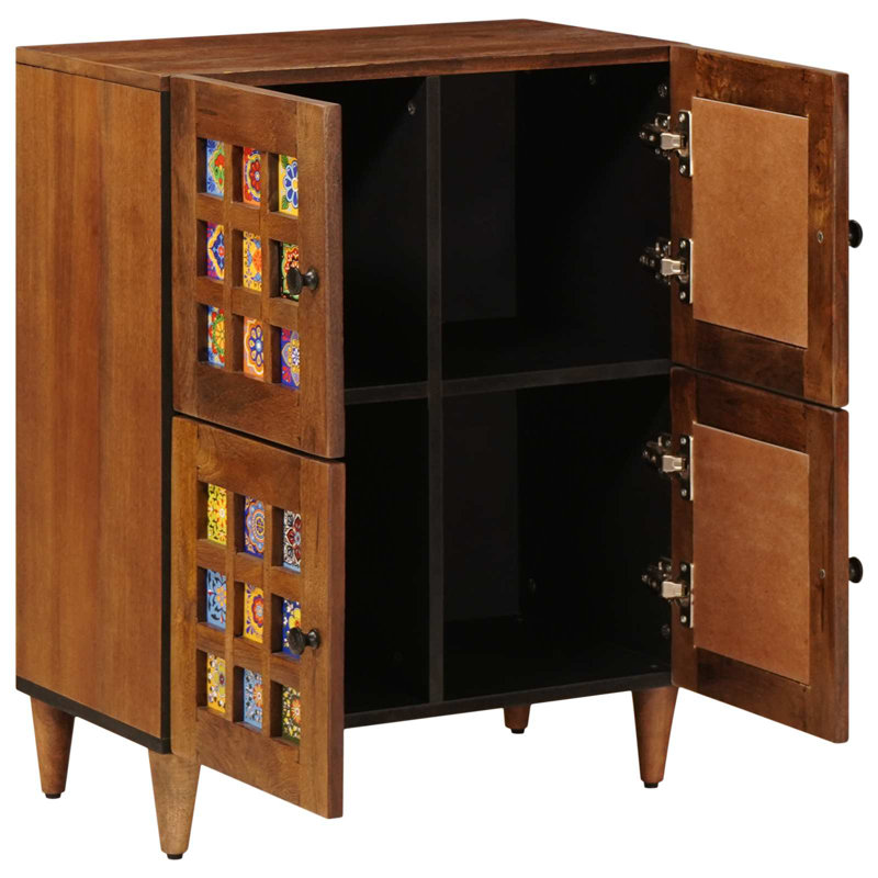 Solid Wood Rectangle Accent Cabinet