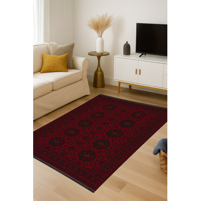 Tapis tissé rouge Mosso