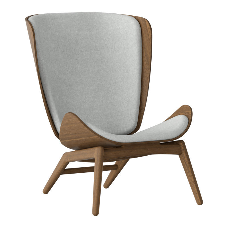 Shiela Upholstered Side Chair, Sterling 100% Polyester, Dark Oak