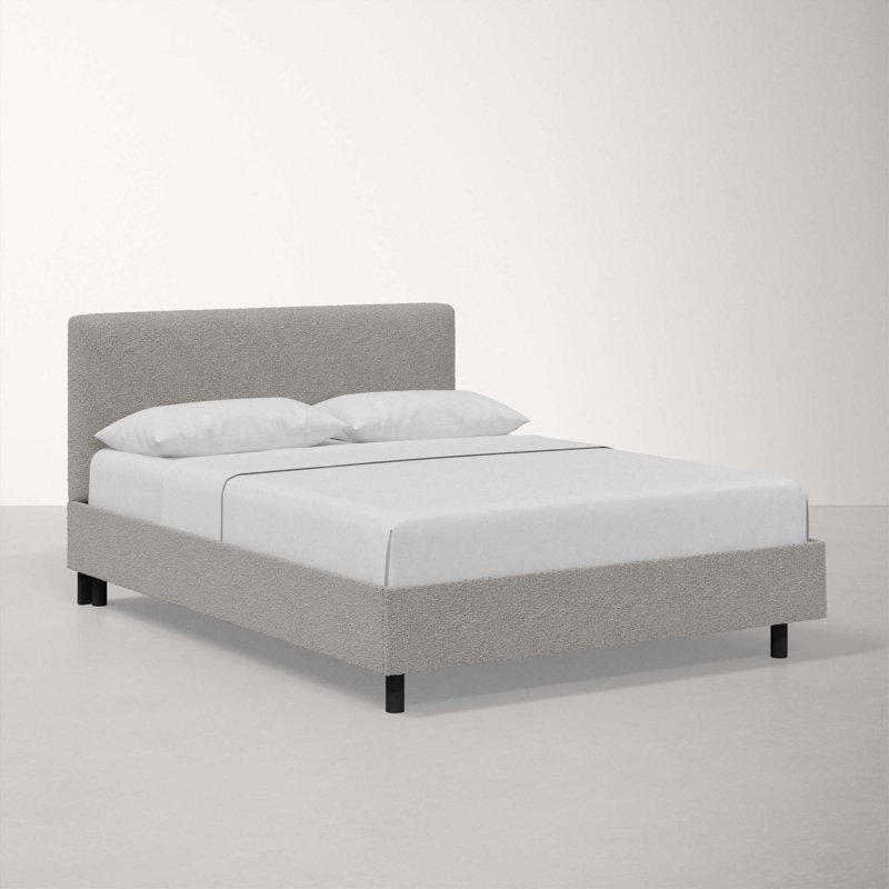 Adrien Upholstered Platform Bed, Milsap Granite Sustain® Tweed, California King